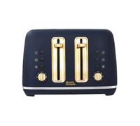 Morphy Richards Accents 4 Slice Toaster, Soft Gold Collection, Variable Browning, Removable Crumb Tray, Cord Storage, Non-slip, 2200W, Navy, 242045