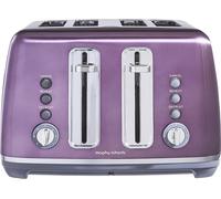 Morphy Richards Accents Toaster 4 Slice Toaster, Variable Browning, Wide Slots, High Lift, Illuminated Buttons, Removable Crumb Tray, Cancel, Reheat, Defrost, Integrated Cord Storage, Purple, 242050