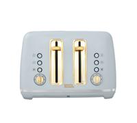 Morphy Richards Accents 4 Slice Toaster, Soft Gold Collection, Variable Browning, Removable Crumb Tray, Cord Storage, Non-slip, 2200W, Ocean Grey, 242046