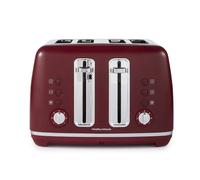 Morphy Richards Accents Toaster 4 Slice Toaster, Variable Browning, Wide Slots, High Lift, Illuminated Buttons, Removable Crumb Tray, Cancel, Reheat, Defrost, Integrated Cord Storage, Rhubarb, 242051