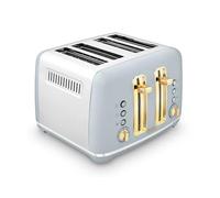 Morphy Richards Accents 4 Slice Toaster, Soft Gold Collection, Variable Browning, Removable Crumb Tray, Cord Storage, Non-slip, 2200W, Ocean Grey, 242046