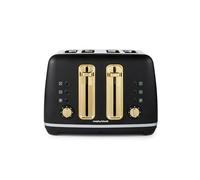 Morphy Richards Accents 4 Slice Toaster, Soft Gold Collection, Variable Browning, Removable Crumb Tray, Cord Storage, Non-slip, 2200W, Matte Black, 242047
