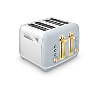 Morphy Richards Accents 4 Slice Toaster, Soft Gold Collection, Variable Browning, Removable Crumb Tray, Cord Storage, Non-slip, 2200W, Ocean Grey,