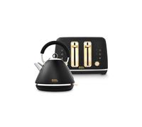 Morphy Richards Accents 1.5L Kettle and 4 Slice Toaster Black Breakfast set