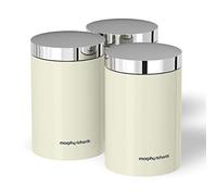 Morphy Richards 974066 Accents Kitchen Storage Canisters, Stainless Steel, Ivory, Set of 3