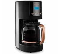 Morphy Richards Accents Pour Over Filter Coffee Maker, Programmable Timer, Digital Display, Reusable Filter, Glass Carafe & Keep Warm Hot Plate, 1.8L, Rose Gold, 162030