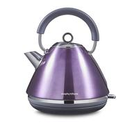Morphy Richards Accents Pyramid Kettle, 1.5L, 3KW Rapid Boil, 360 Base, Removable Limescale Filter, Easy View Window, Ring Pull, Purple, 102050