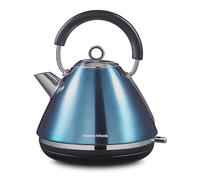 Morphy Richards Accents Pyramid Kettle, 1.5L, 3KW Rapid Boil, 360 Base, Removable Limescale Filter, Easy View Window, Ring Pull, Blue, 102049