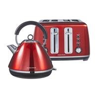 Morphy Richards Accents Red 1.5L Kettle & 4 Slice Toaster Matching Bundle Set