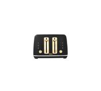 Morphy Richards Accents 4 Slice Toaster, Soft Gold Collection, Variable Browning, Removable Crumb Tray, Cord Storage, Non-slip, 2200W, Matte Black, 242047