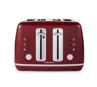 Morphy Richards Accents Toaster 4 Slice Toaster, Variable Browning, Wide Slots, High Lift, Illuminated Buttons, Removable Crumb Tray, Cancel, Reheat, Defrost, Integrated Cord Storage, Rhubarb, 242051