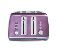 Morphy Richards Accents Toaster 4 Slice Toaster, Variable Browning, Wide Slots, High Lift, Illuminated Buttons, Removable Crumb Tray, Cancel, Reheat, Defrost, Integrated Cord Storage, Purple, 242050