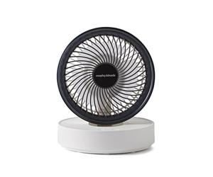 Morphy Richards Airflex Portable Oscillating Fan, Rechargeable USB up to 17 hours, Foldable, 3 Speeds, Touch Panel, Variable Tilt, Quiet, Wall mount, Bedroom, Office, Home, Travel, White, 820003