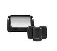 Morphy Richards Black Compact Bread Bin & Small Cannisters Bundle