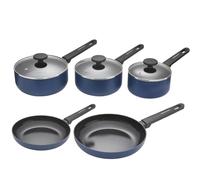 Morphy Richards Blue Cookware Bundle, Recycled Aluminium Saucepans & Frying Pans, Non-Stick Ceramic Coating, Soft-Touch Handles, All-Hob Compatible