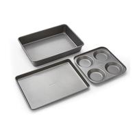 Morphy Richards Carbon Steel Bakeware Set - Non-Stick Yorkshire Pudding Tin, Oven Tray & Roasting Tin | Heavy Duty, Oven & Dishwasher Safe | Even Heat Distribution | 849000