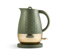 Morphy Richards Cassini Jug Kettle, 1.7L, 3Kw Rapid Boil, Precision Pour Spout, Boil Dry Protection, Cord Storage, Anti-Limescale Filter, Olivine Green & Gold, 103022