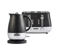 Morphy Richards Cassini Jug Kettle & 4 Slice Toaster Set in Moonless Night Black [EEK: Compliant]