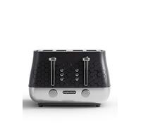 Morphy Richards Cassini 4 Slice Toaster, Variable Browning and Width Slots, 6 Power Levels, Removable Crumb Tray, Illuminated Buttons, High Lift, Defrost, Reheat, 800W, Moonless Night Black, 243020