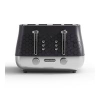 Morphy Richards Cassini 4 Slice Toaster, Variable Browning and Width Slots, 6 Power Levels, Removable Crumb Tray, Illuminated Buttons, High Lift, Defrost, Reheat, 800W, Moonless Night Black, 243020