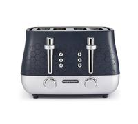 Morphy Richards Cassini 4 Slice Toaster, Variable Browning and Width Slots, 6 Power Levels, Removable Crumb Tray, Illuminated Buttons, High Lift, Defrost, Reheat, 800W, Outer Space Blue, 243021