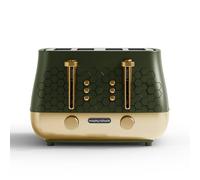 Morphy Richards Cassini 4 Slice Toaster, Variable Browning and Width Slots, 6 Power Levels, Removable Crumb Tray, Illuminated Buttons, High Lift, Defrost, Reheat, 800W, Olivine Green, 243022