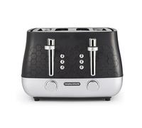 Morphy Richards Cassini 4 Slice Toaster, Variable Browning and Width Slots, 6 Power Levels, Removable Crumb Tray, Illuminated Buttons, High Lift, Defrost, Reheat, 800W, Moonless Night Black, 243020