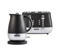 Morphy Richards Cassini Jug Kettle & 4 Slice Toaster Set in Moonless Night Black [EEK: Compliant]