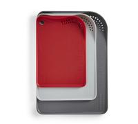 Morphy Richards Cutting Board Set, 3 Piece, Small, Medium, Large, High Edge No Splatter Design, Integrated Colander, Garlic and Ginger Grated, Scale Design, Non Slip, Hanging Loop for Storage, 865751