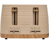 Morphy Richards Clay 4 Slice Brown Toaster, Wide Slots, High Lift, Anti-Slip Rubber Feet, Removable Crumb Tray, Cancel, Reheat, Defrost, Integrated Cord Storage, Felspar, 243100