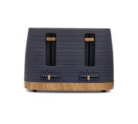Morphy Richards Clay 4 Slice Grey Toaster, Wide Slots, High Lift, Anti-Slip Rubber Feet, Removable Crumb Tray, Cancel, Reheat, Defrost, Integrated Cord Storage, Flint, 243101