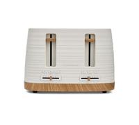 Morphy Richards Clay 4 Slice White Toaster, Wide Slots, High Lift, Anti-Slip Rubber Feet, Removable Crumb Tray, Cancel, Reheat, Defrost, Integrated Cord Storage, China Clay, 243102