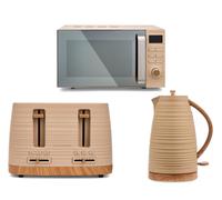 Morphy Richards Clay Kettle, 4 Slice Toaster & Microwave Felspar Kitchen Set
