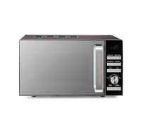 Morphy Richards Digital Microwave with Mirror Glass Door, 20L Capacity, 95 Minute Timer fo Cooking, 6 Power Levels, Defrost mode, Glass Turntable, 800W, Matt Black & Silver, Easy Clean, 511443