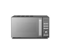 Morphy Richards Digital Microwave with Mirror Glass Door, 20L Capacity, 95 Minute Timer fo Cooking, 6 Power Levels, Defrost mode, Glass Turntable, 800W, Matt Black & Silver, Easy Clean, 511443