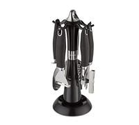 Morphy Richards Dune 976040 4 Piece Gadget Set with Carousel Stand, Black, Stainless Steel