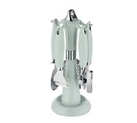 Morphy Richards Dune 976041 4 Piece Gadget Set with Carousel Stand, Sage Green, Stainless Steel