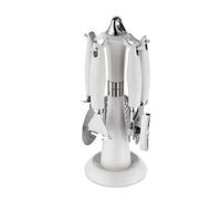 Morphy Richards Dune 976043 4 Piece Gadget Set with Carousel Stand, White, Stainless Steel