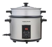 Morphy Richards Electric Rice Cooker and Steamer, 1.8L, 471002 | 10 Cup, 5-in-1 Multi Cooker, Keep Warm 12h, Saute & Steam, Non-Stick Pot, 700W, Stainless Steel