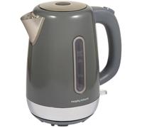 Morphy Richards Equip Kettle, 1.7L, 3Kw Rapid boil, Removable Limescale Filter, Easy View Water Gauge, Stainless Steel Case, Grey, 102787
