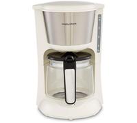 Morphy Richards Equip Filter Coffee Machine, Pour Over Technology, 10 Cup Capacity, Fast Brew, Anti Drip, Easy Clean Reusable Filter, Keep Warm, Aroma Blender, Cream and Stainless Steel,162504