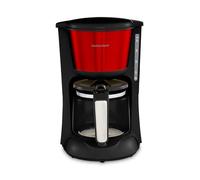 Morphy Richards Equip Filter Coffee Machine, Pour Over Technology, 10 Cup Capacity, Fast Brew, Anti Drip, Easy Clean Reusable Filter, Keep Warm, Aroma Blender, Red and Black, 162503
