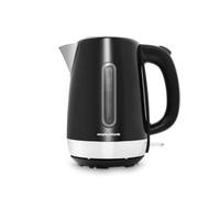 Morphy Richards Equip Jug Kettle, 1.7L, 3Kw Rapid boil, Removeable Limescale Filter, Easy View Water Gauge, Stainless Steel Case, Black, 102783