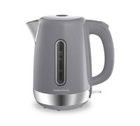 Morphy Richards Equip Kettle, 1.7L, 3Kw Rapid boil, Removable Limescale Filter, Easy View Water Gauge, Stainless Steel Case, Grey, 102787