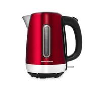 Morphy Richards Equip Kettle, 1.7L, 3Kw Rapid boil, Removeable Limescale Filter, Easy View Water Gauge, Stainless Steel Case, Red, 102785