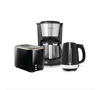 Morphy Richards Equip Kettle, Toaster And Coffee Machine Breakfast Set In Black Black One Size