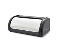 Morphy Richards Equip Roll Front Bread Bin, 12L, Carbon & Stainless Steel Design, Durable and Fresher Bread, Easy Access Lid, Noise Dampening Technology, Non Slip Water Resistant Base, Black, 832000