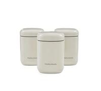 Morphy Richards Equip Set 3 Storage Canisters, 15.5x10cm, 3 Pack Durable Carbon and Stainless Steel Set, Airtight Lid, Versatile Suitable Tea, Coffee, Sugar, Pasta, Dry Foods, Cream, 830002