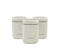 Morphy Richards Equip Set 3 Storage Canisters, 15.5x10cm, 3 Pack Durable Carbon and Stainless Steel Set, Airtight Lid, Versatile Suitable Tea, Coffee, Sugar, Pasta, Dry Foods, Cream, 830002