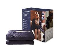 Morphy Richards EverCosy Fleece Electric Heated Throw Small, 160x130cm, 9 Heat Settings, Detachable, Teddy Fleece and Flannel Fleece, Overheat Protection, 610002, Navy